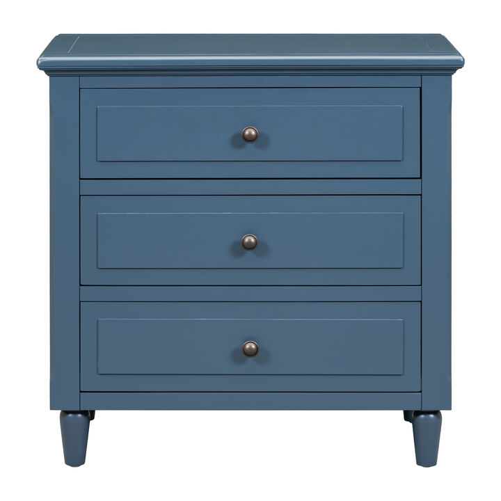 Merax Classic 3-Drawer Nightstand Storage Wood Cabinet