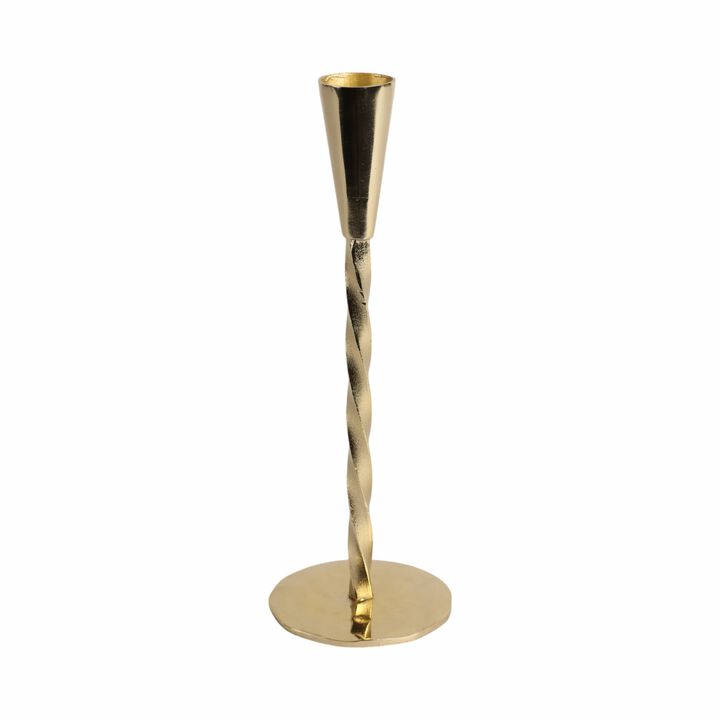 Gold 9x3" Twisted Taper Holder