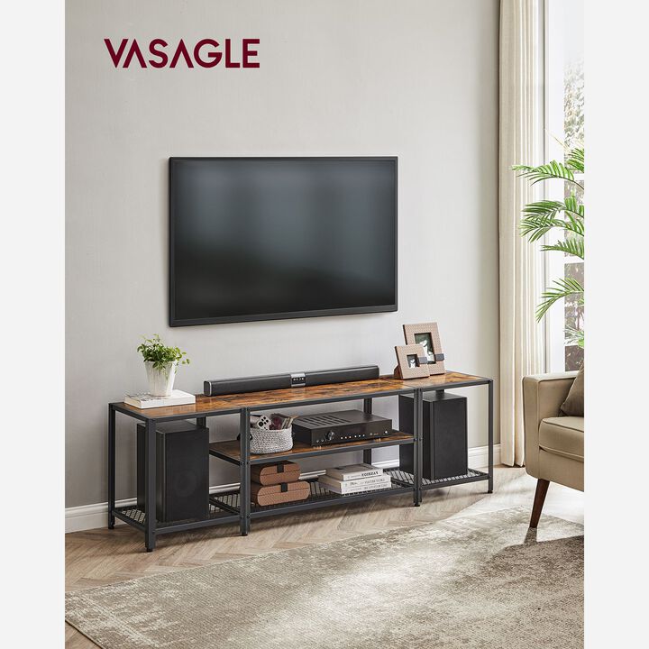 3-Tier TV Stand with Open Storage Shelves