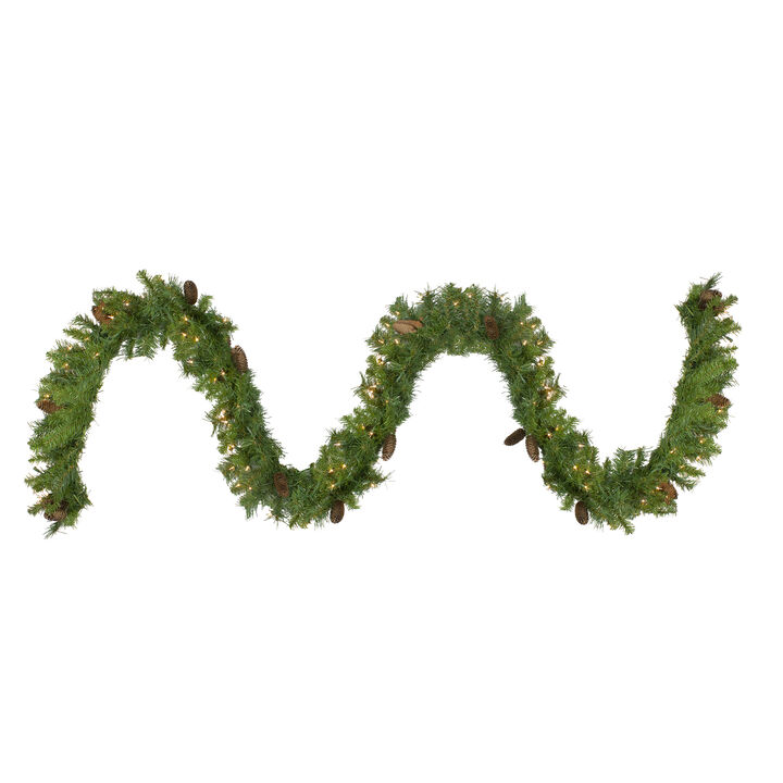 9' x 12" Pre-Lit Dakota Red Pine Artificial Christmas Garland  Clear Dura-Lit Lights