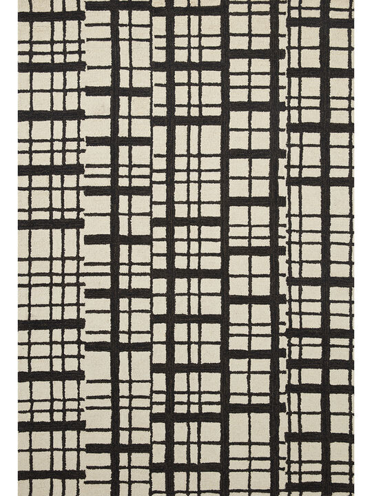 Polly POL02 Black/Ivory 5' x 7'6" Rug