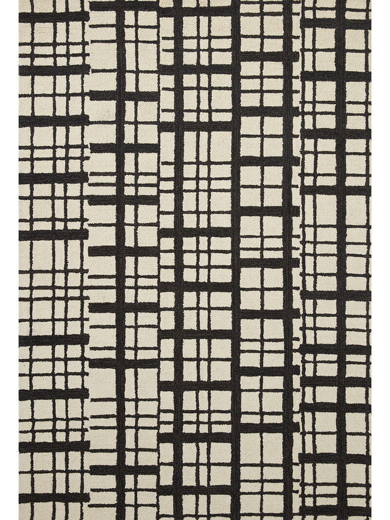 Polly POL02 Black/Ivory 5' x 7'6" Rug