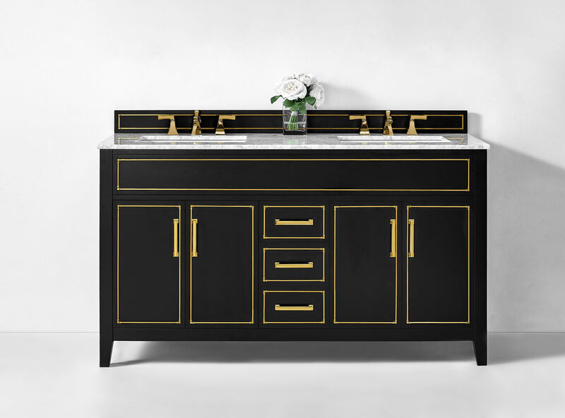 Aspen 60 in. Bath Vanity Set in Black Onyx