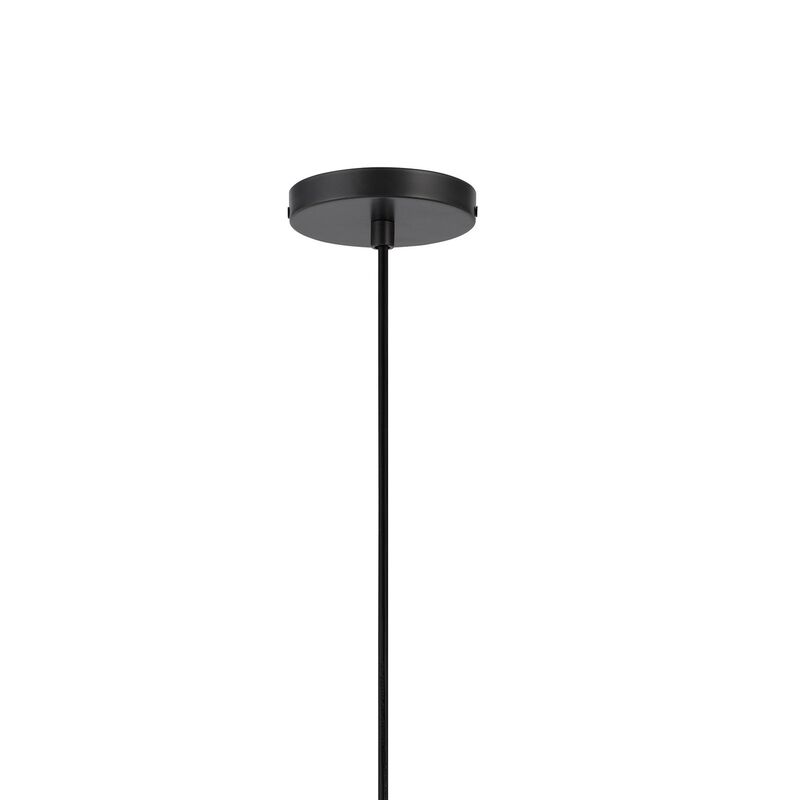 Oly 16 Inch Pendant Light w Burlap Rope Design, Dark Gray - Benzara