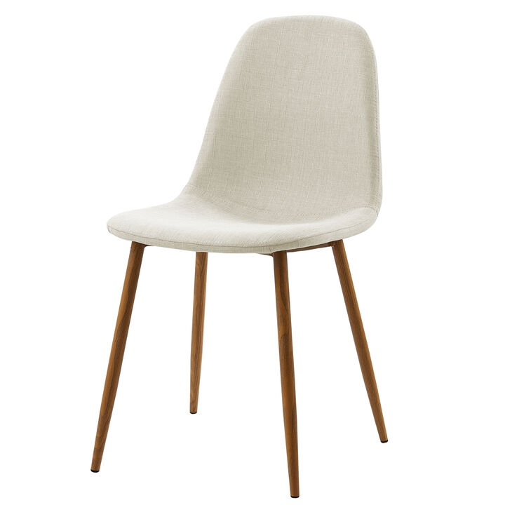 Teamson Home Minimalista Dining Chair with Wood Grain Metal Legs (Set of 2)