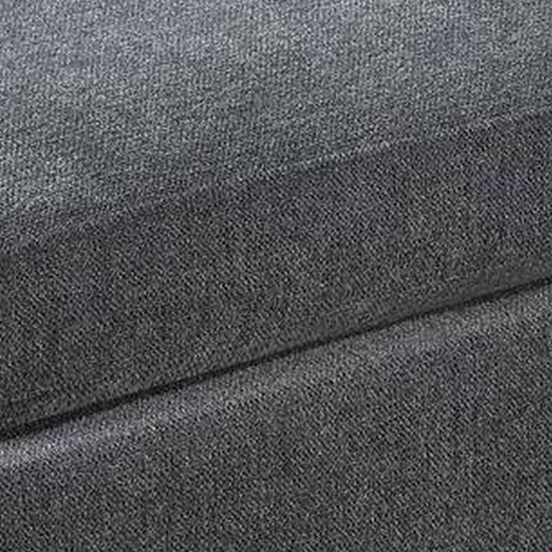 37 Inch Modern Square Ottoman with Foam Seating, Gray Chenille Fabric -Benzara