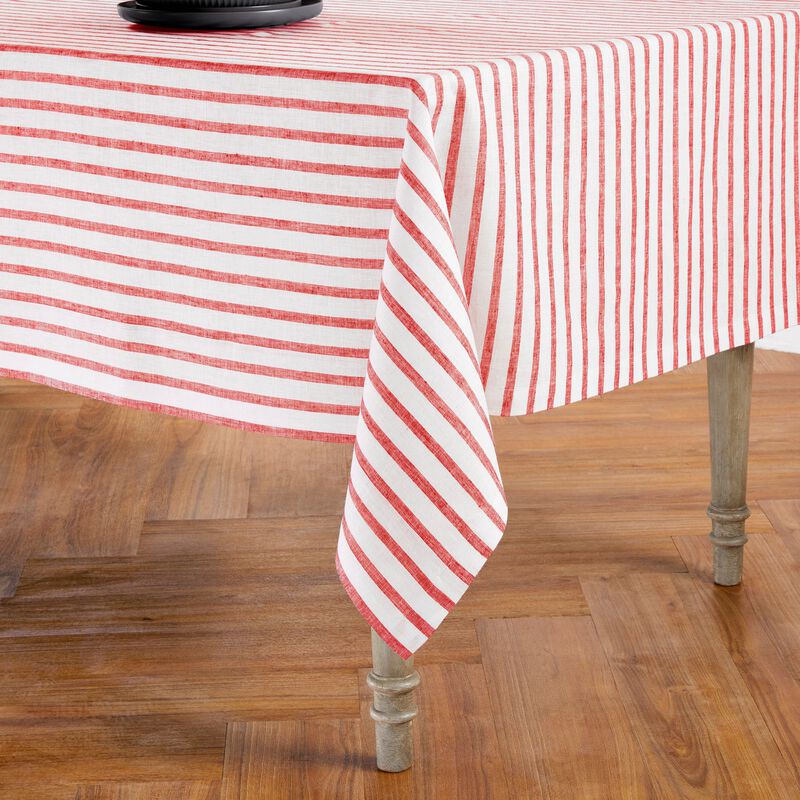 Solino Home 100% Pure Linen Tablecloth | Madison Stripe