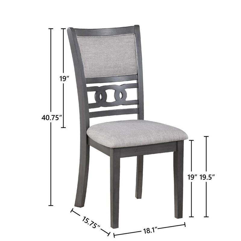 New Classic Furniture Furniture Gia Solid Wood Dining Chair in Gray (Set of 2)