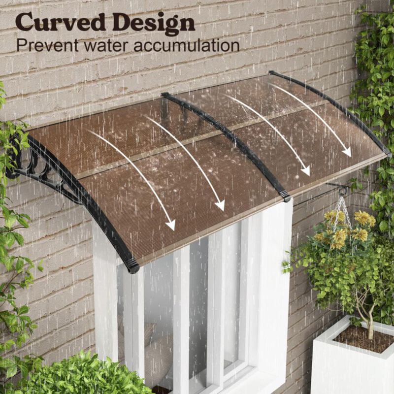 Hivvago Outdoor Front Door Patio Overhang Awning for Sunlight Rain Snow Wind Protection