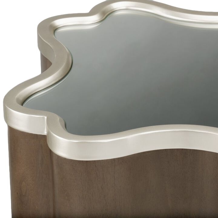 Michael Amini Villa Cherie Chairside Table - Hazelnut
