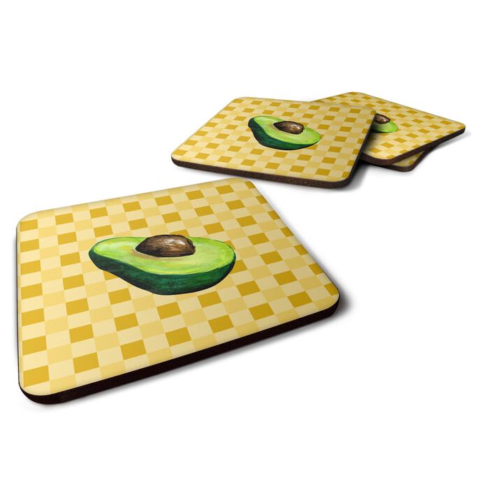 Caroline's Treasures Sliced Avacado on Basketweave Decorative coasters, 3.5, Multicolor