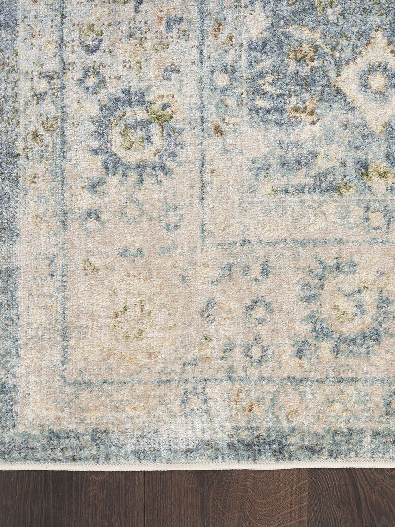 Astra Machine Washable ASW16 Teal/Beige 4' x 6' Rug