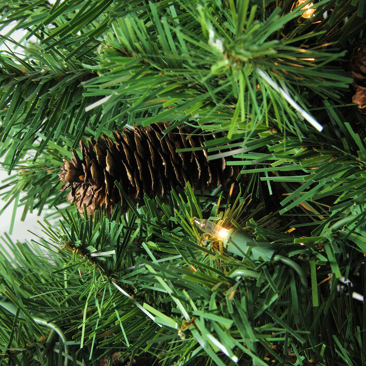 7.5' Pre-Lit Green Medium Pine Artificial Christmas Tree - Clear Lights