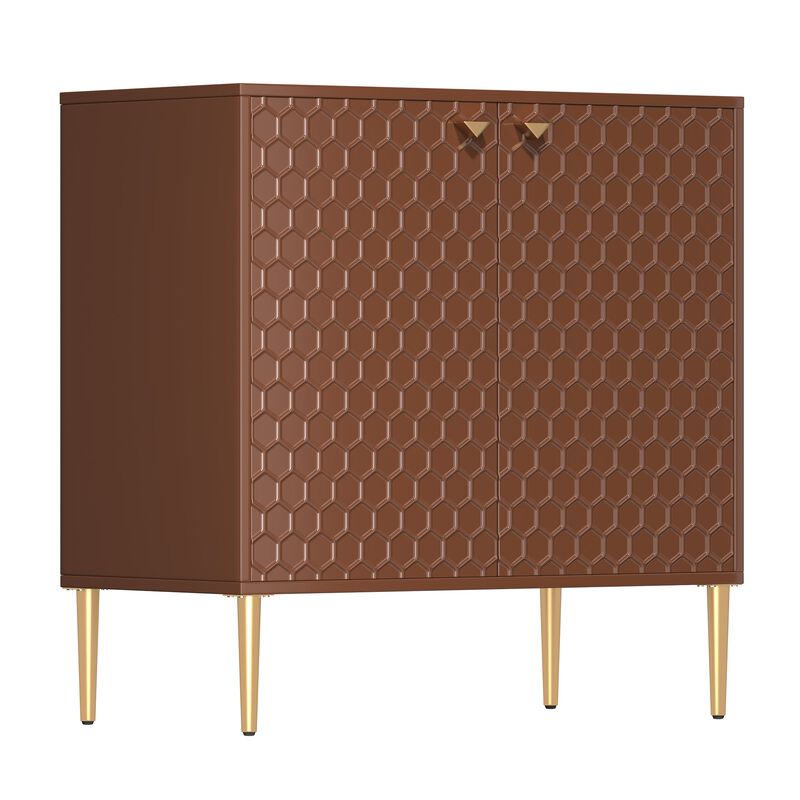 MONDAWE 32 in. H Modern Locker Accent Cabinet with 2-Door and Adjustable Shelves