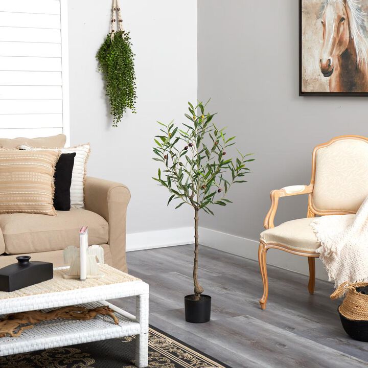 Hivvago 4 Feet Olive Artificial Tree
