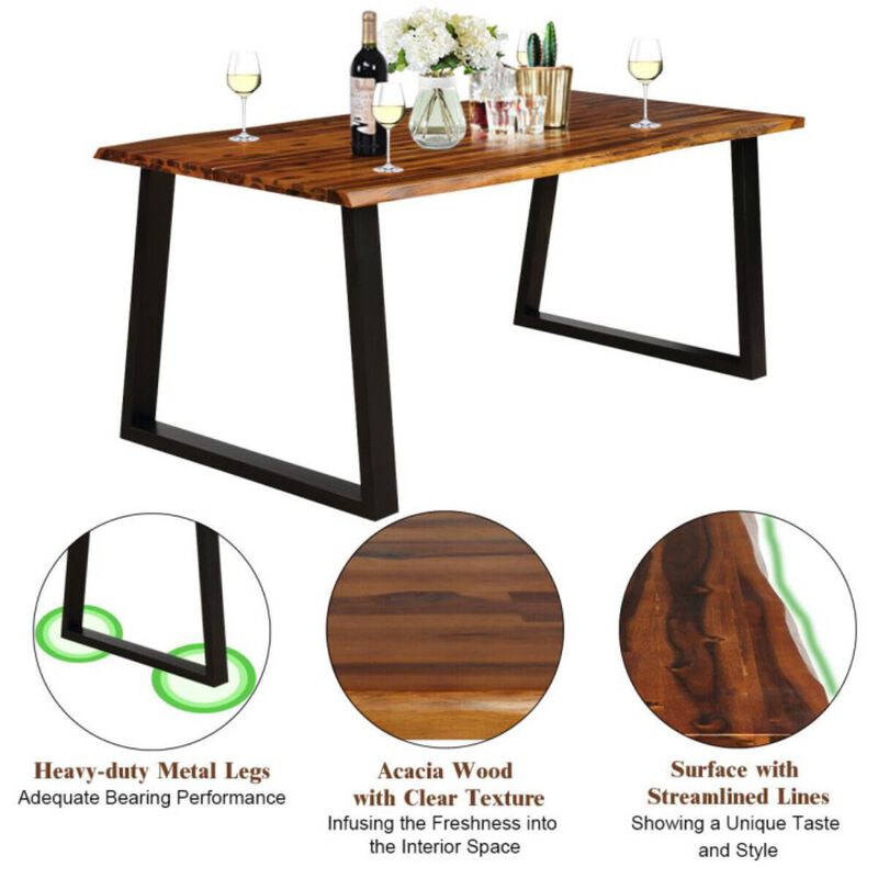 Hivvago Rectangular Acacia Wood Dining Table