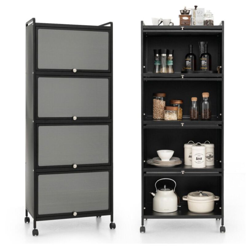 Hivvago 5-Tier Kitchen Baker's Rack with Flip-up PC Doors