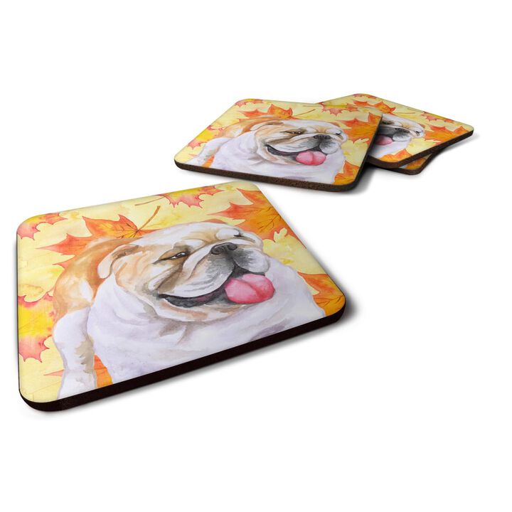Caroline's Treasures English Bulldog Fall Decorative coasters, Multicolor