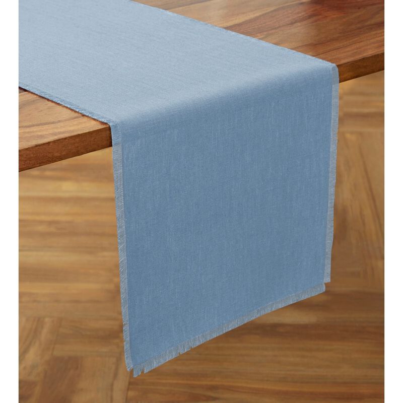 Solino Home 100% Pure Linen Table Runner 18 x 90 Inch | Fringe