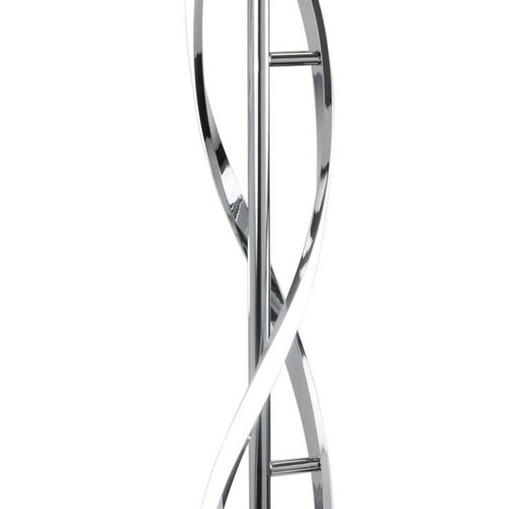 Jam 29 Inch Table Lamp, LED Light, Round Base, Accent Silver Metal Base-Benzara