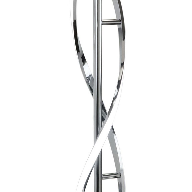 Jam 29 Inch Table Lamp, LED Light, Round Base, Accent Silver Metal Base-Benzara