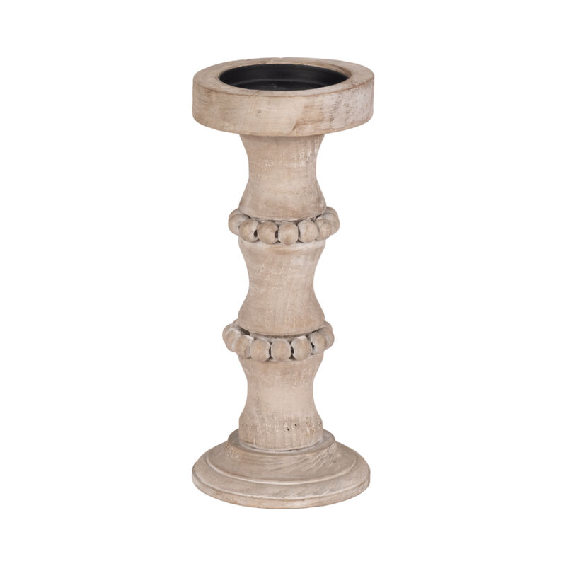 Wooden 11" Antique Style Candle Holder