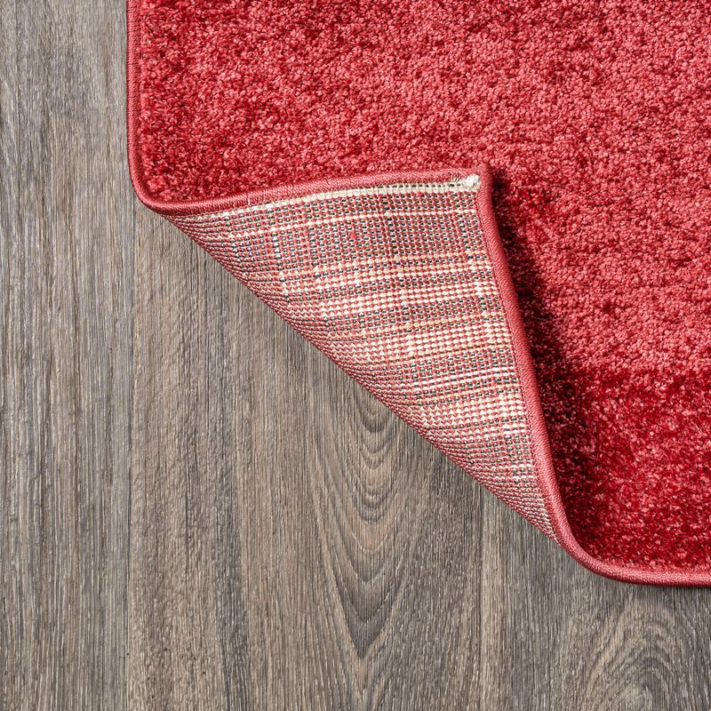 Haze Solid Low-Pile Red Area Rug