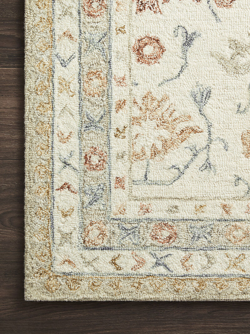 Norabel NOR03 Ivory/Rust 3'6" x 5'6" Rug