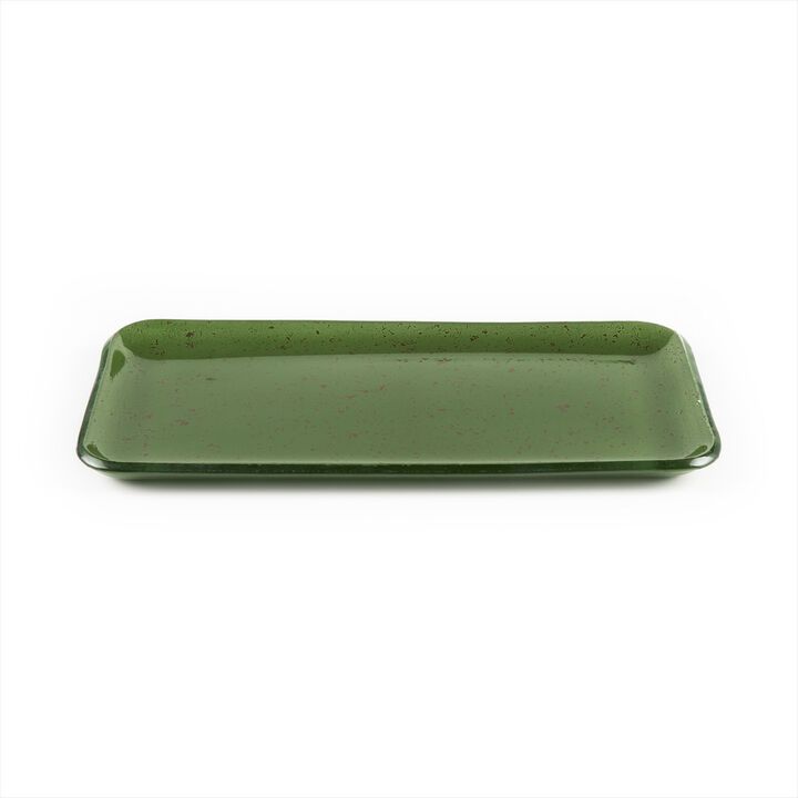 Glass Dinnerware 12.25" x 6" x h:1" Rectangular Basil Glass Platter