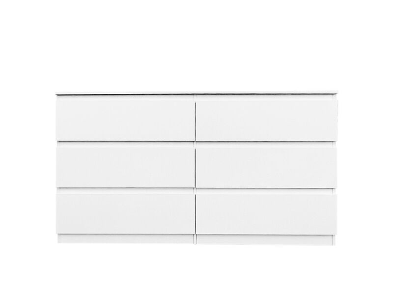 6 Drawer Double Dresser For Bedroom Living Room Hallway, White