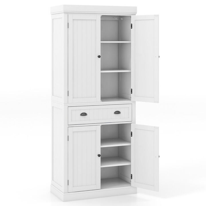 Cupboard Freestanding Kitchen Cabinet with Adjustable Shelves