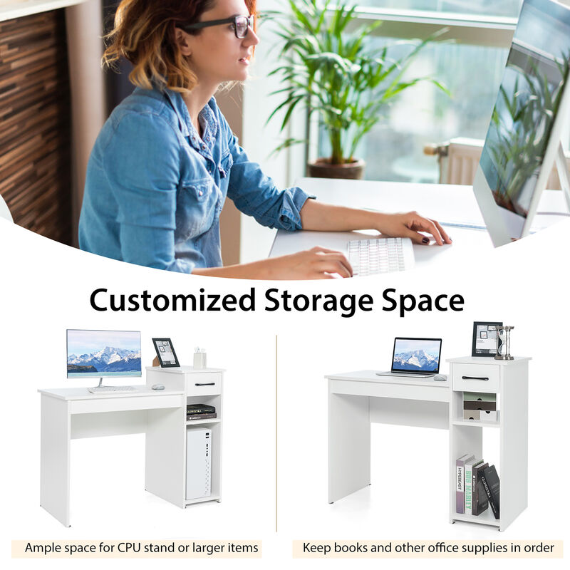 Costway Computer Desk PC Laptop Table w/ Drawer and Shelf Home Office Furniture