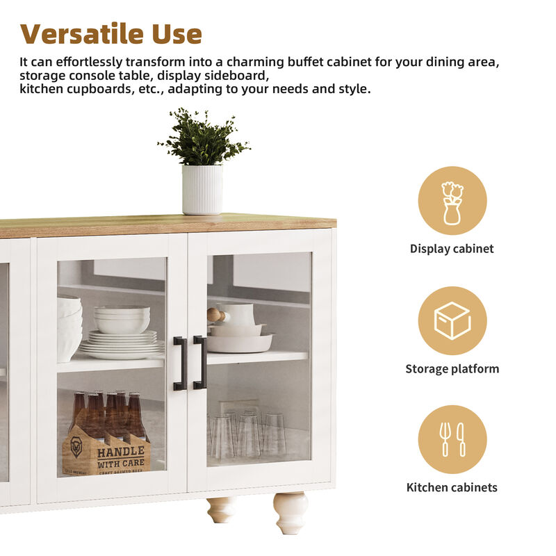 Merax Farmhouse TV Stand with Bookshelves Set