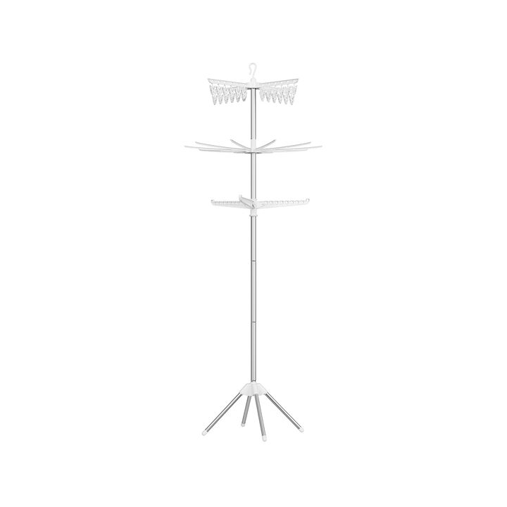 Quadripod Clothes Drying Rack - 3-Tier Foldable Stainless Steel Laundry Air-Drying Rack