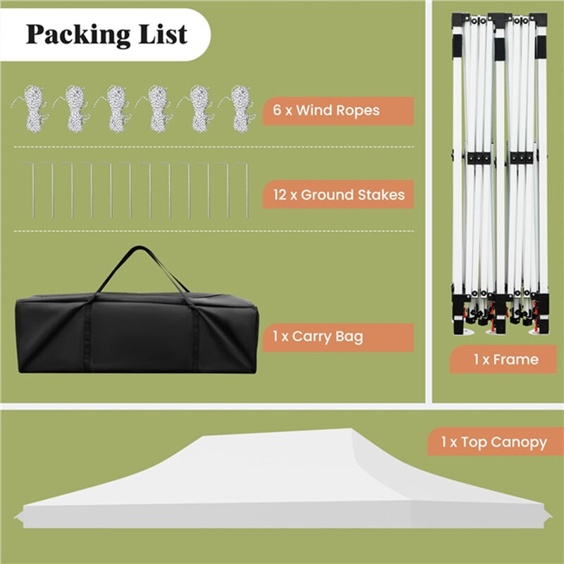 10 x 20 FT Pop-up Canopy Tent with Carrying Bag