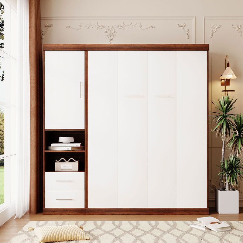Merax Murphy Bed Wall Bed with Cabinet