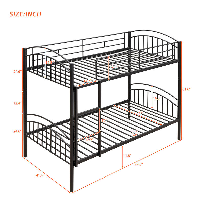 Merax Metal Bunk Bed 2 Beds in One