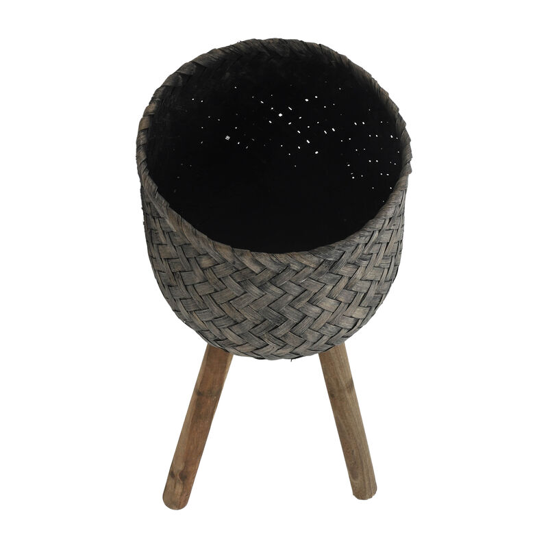 Bamboo Planters on Stands Set