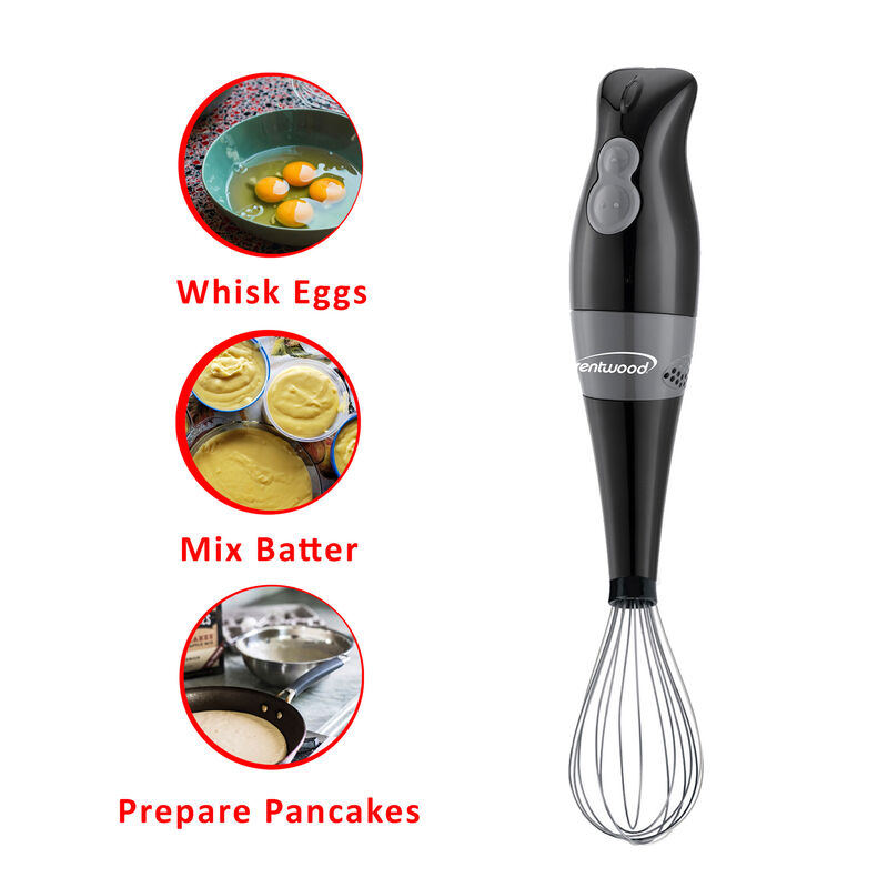 Brentwood HB-38BK 2 Speed Hand Blender with Balloon Whisk in Black