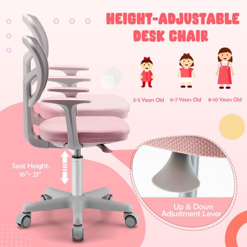 Hivvago Adjustable Desk Chair with Auto Brake Casters for Kids