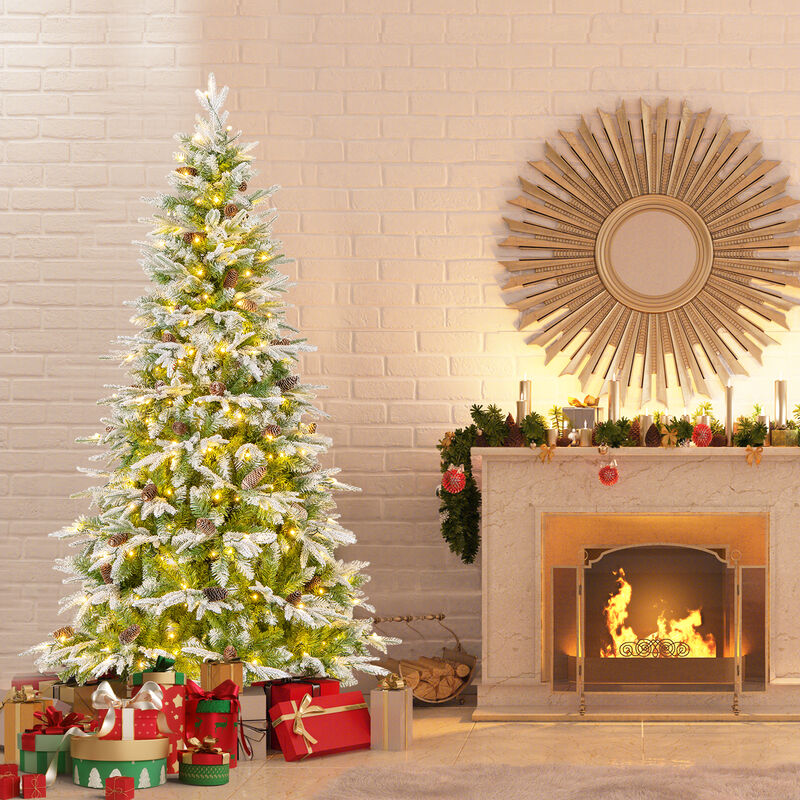 Pre-Lit Artificial Christmas Tree with Tips and LED Lights