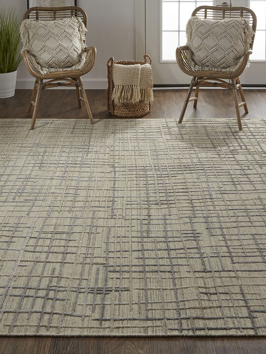 Kirkwood T8001 Beige/Silver 5' x 8' Rug By Thom Filcia