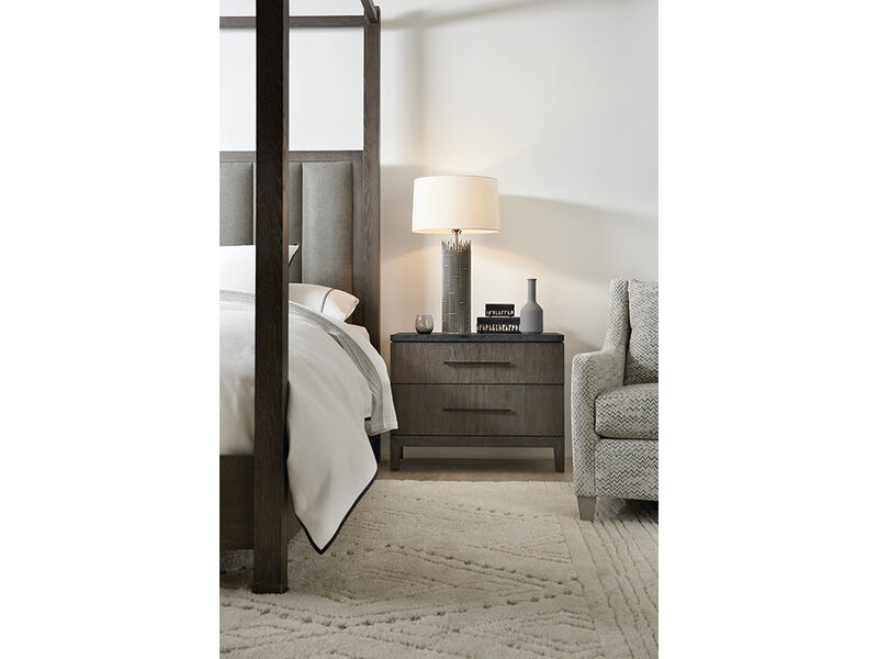 Miramar Aventura San Marcos Stone Top Nightstand In Dark Wood