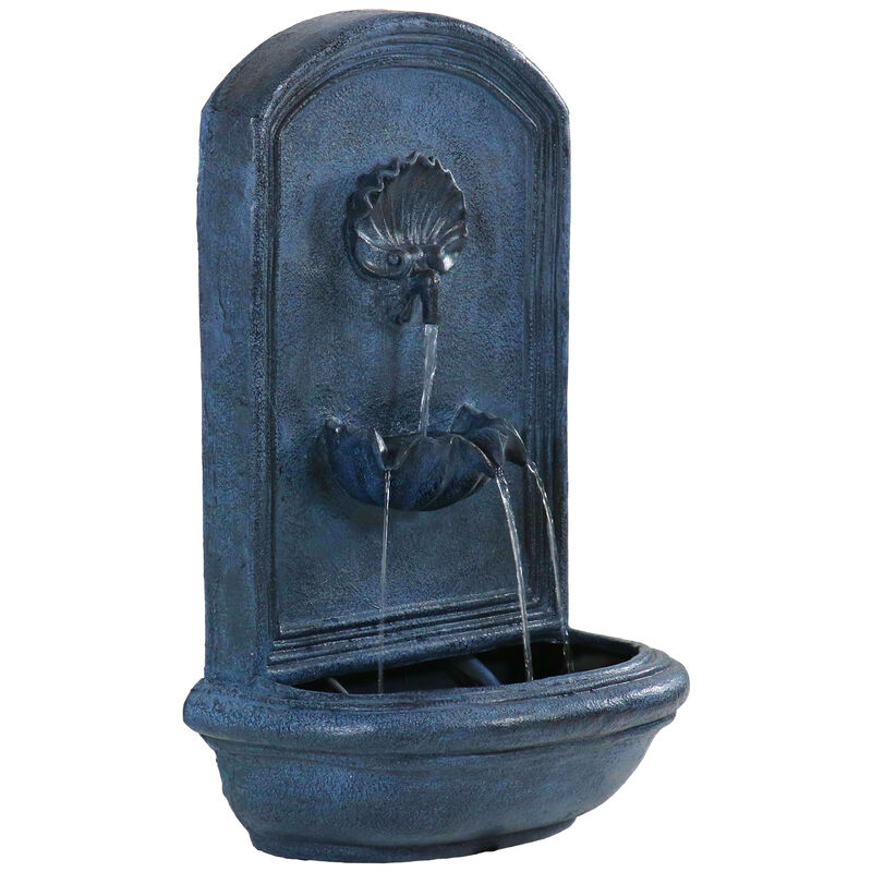 Sunnydaze Seaside Outdoor Solar Wall Fountain with Battery
