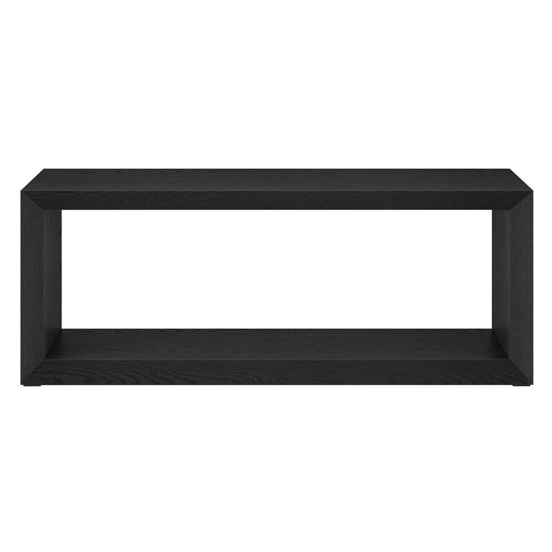 Hudson&Canal Osmond 48 Wide Rectangular Coffee Table in Black Grain