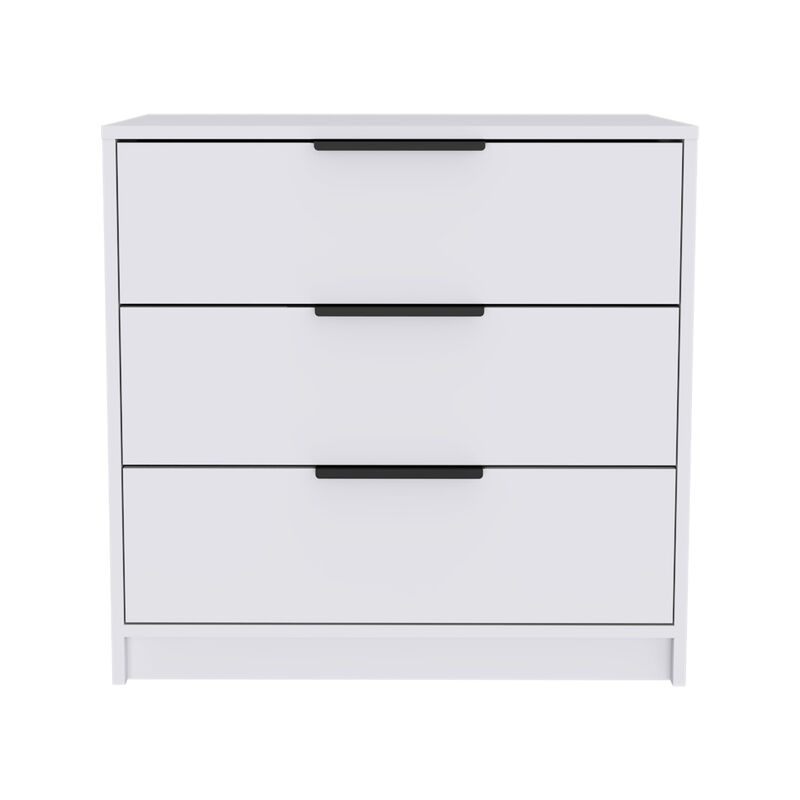 DEPOT E-SHOP Egeo 3 Drawers Dresser, Superior Top, White