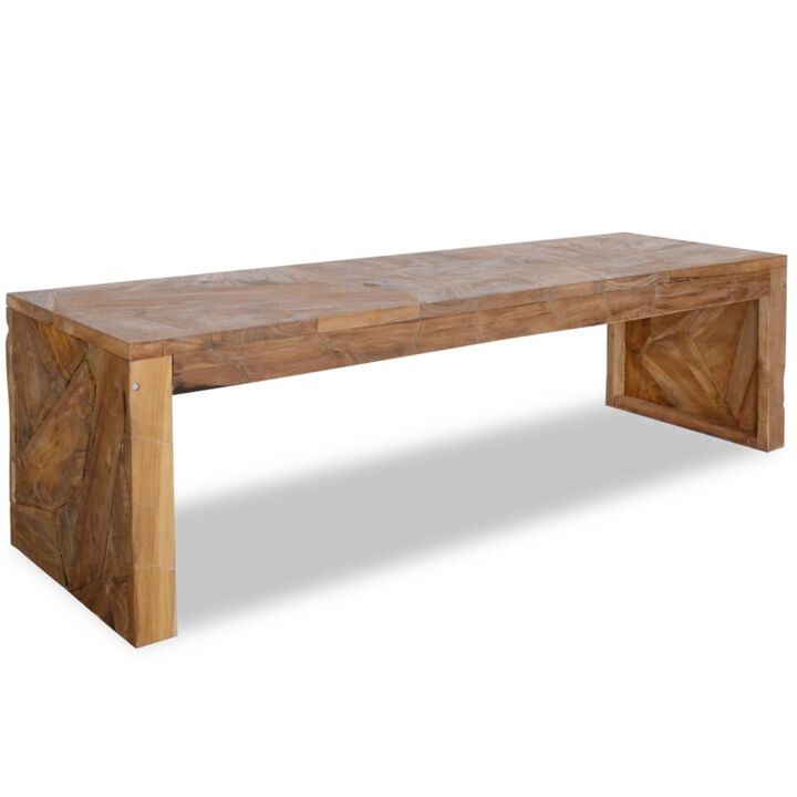 vidaXL TV Stand 43.3"x13.8"x14.2" Solid Teak Wood