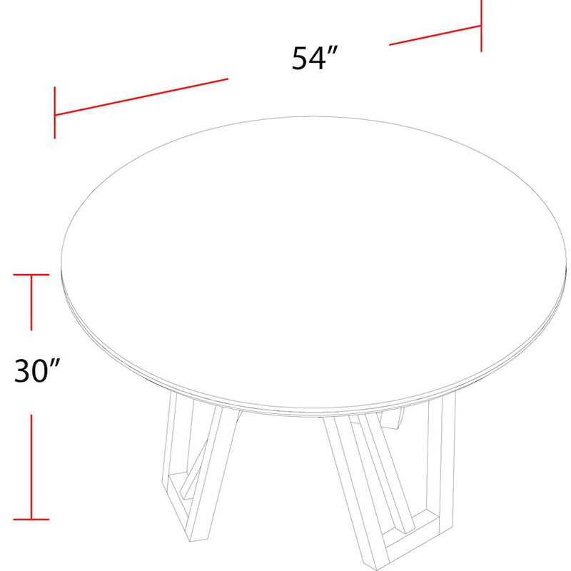 Parker House Furniture Pure Modern Dining 54 In. Round Table with Wood Base