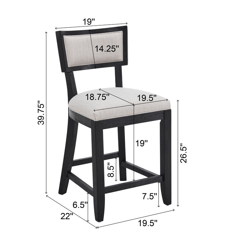 Merax Upholstered Counter Height Bar Stools
