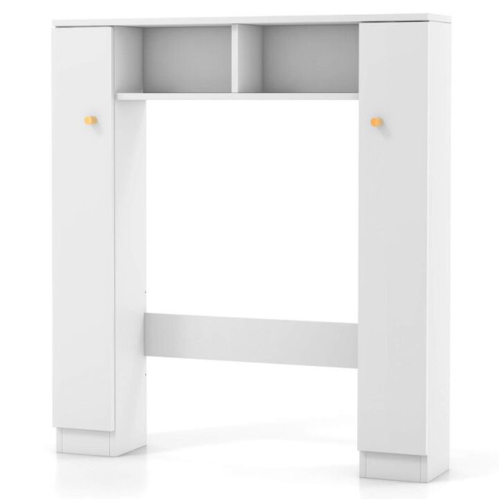 Hivvago Over The Toilet Storage Cabinet with 2 Open Compartments and 4 Adjustable Shelves Hivvago Over The Toilet Storage Cabinet with 2 Open Compartments and 4 Adjustable Shelves